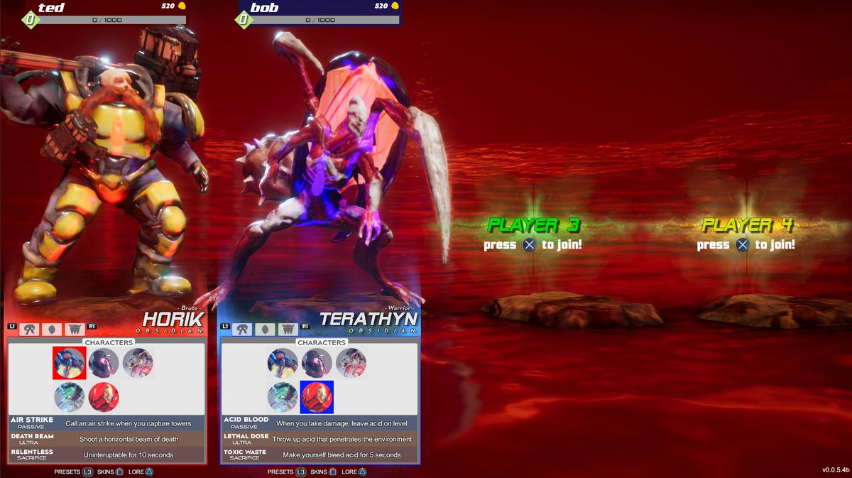 ScarabDevs's tweet photo. Final character select UI layout with temp graphics.
#gamedev #indiedev #madewithunity https://t.co/wr8KkoGfYE