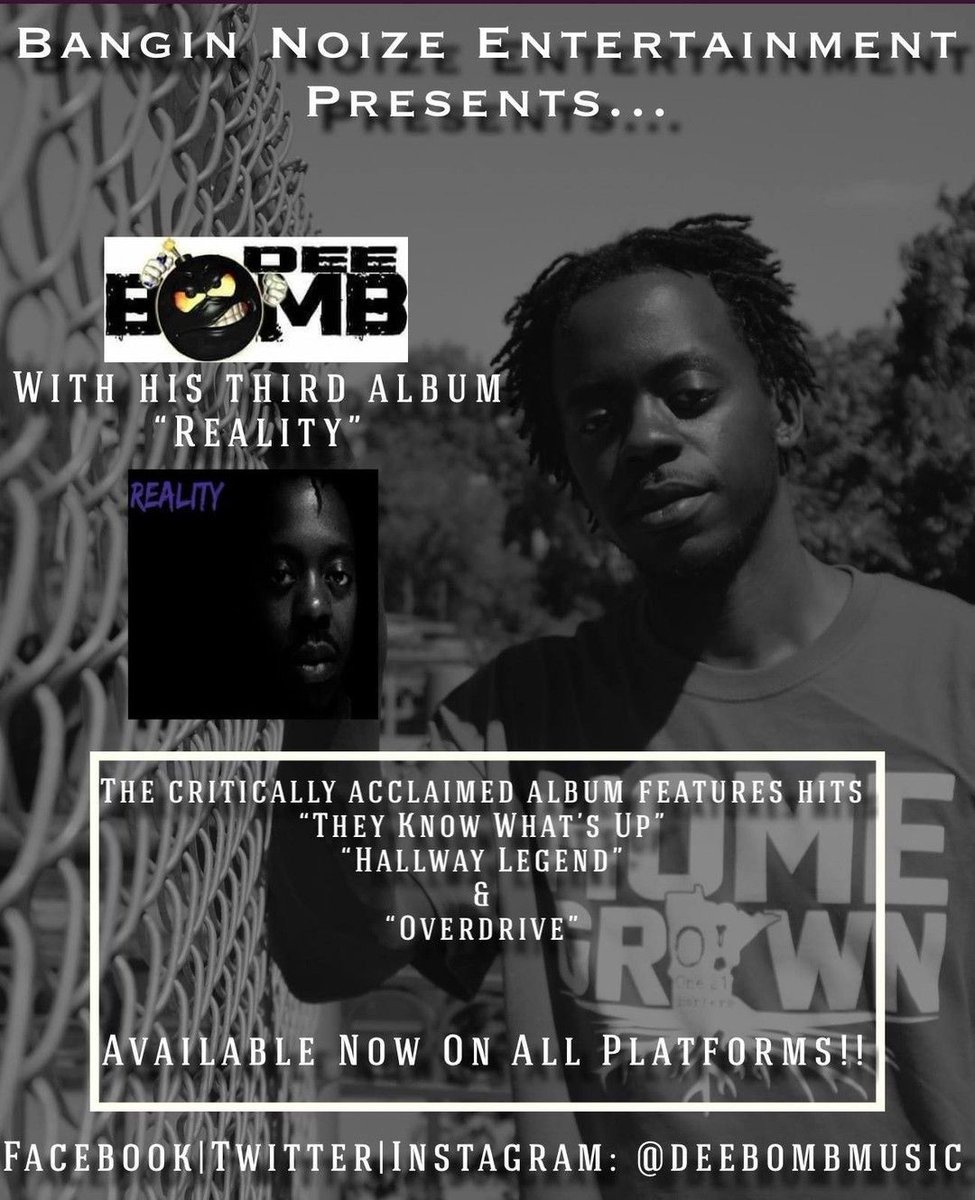 AllyEmEnt's tweet photo. Check out Dee Bomb's #Reality album, on sale now! https://t.co/YDu4sZAzGE