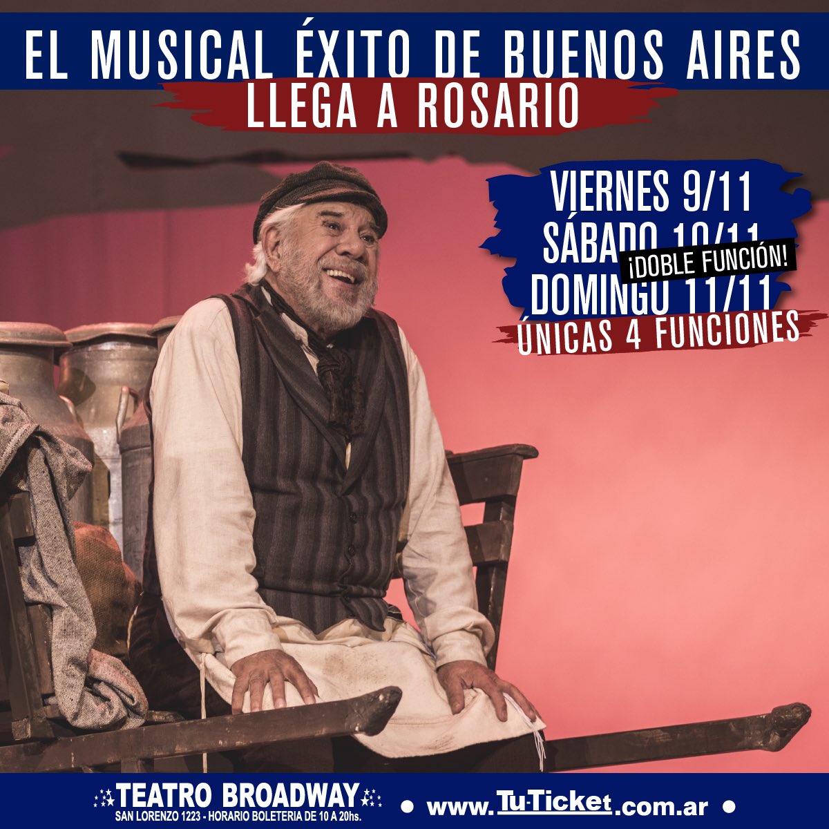 #ElViolinista llega a Rosario 🙌🏻 ¡ÚNICAS 4 FUNCIONES! DESPEDIDA DEFINITIVA EN EL TEATRO BROADWAY
👉🏻 Viernes 9/11 - 21h
👉🏻 Sábado 10/11 - 20h y 23h
👉🏻 Domingo 11/11 - 20h
No te la pierdas 🎻
Conseguí tus entradas en tuticket.com.ar