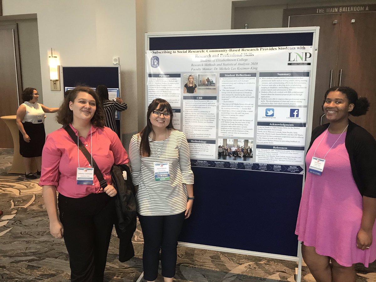MicheleLeeKoz's tweet image. Awesome poster presentation on our community-based research project from last year by @Quad_abdul @steviecaronia &amp;amp; Delaney Dammeyer #aacsnorfolk #whyapplied @EtownCollege. So grateful for the support and funding from @ETown_DAAFD! The poster was mentioned in a session today!