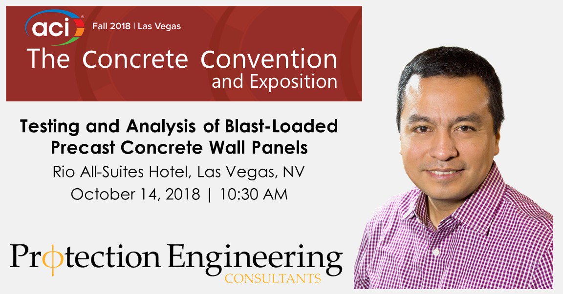 pec_tx's tweet photo. Learn more about blast testing and analysis of #precast walls with @pec_tx Marlon Bazan at the 2018 @ConcreteACI Fall Convention in #LasVegas https://t.co/9boAvpQLHS