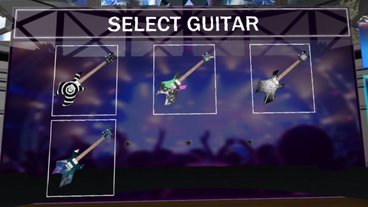 RiffVRAR's tweet photo. Different guitars depending on your mood!
Go to the Profile section next time you play Riff VR to try them all! (https://t.co/J5U28EkNO9)
Oh, and while you're there, try a new avatar head. We recommend the Squid. It's INKcredible
#VR #VirtualReality #pun #Guitar #VirtualGuitar https://t.co/OywEu9cJpJ