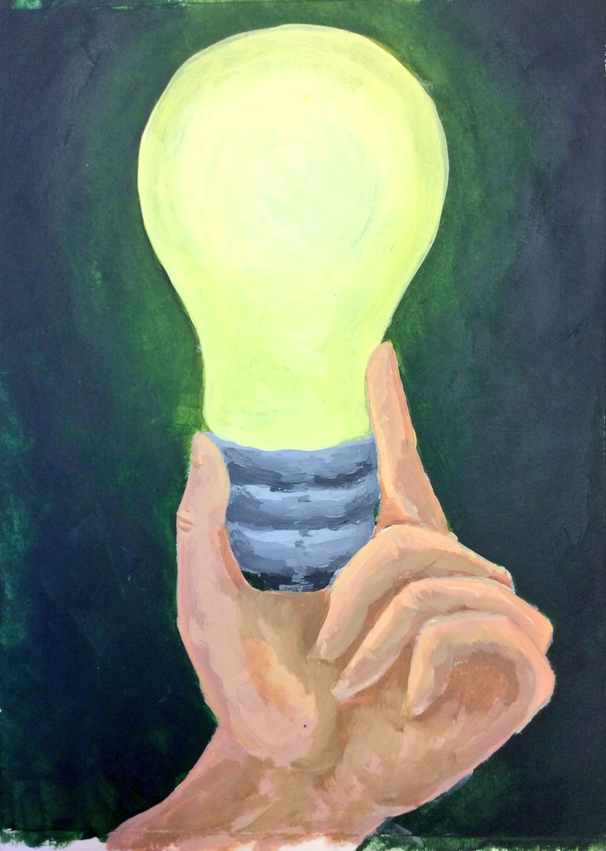 ehainesOOB_ART's tweet photo. So many BRILLIANT and bright ideas happening in the Art Studio this week! This one by artist, Kara T. 

#creativity #oobhsart #oobschools https://t.co/jxT4kvlI5o
