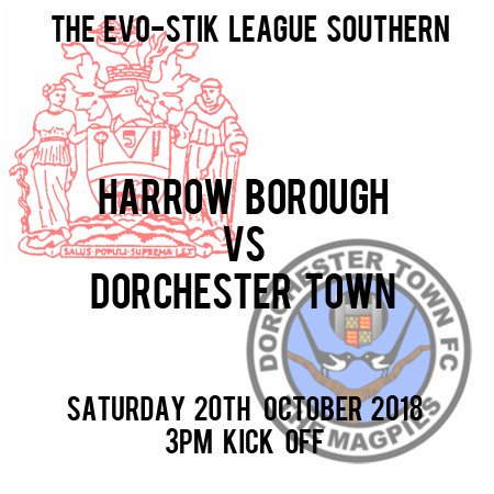 harrowborofc_ul's tweet photo. #TheEvoStikLeagueSouth
@harrowboro_fc v @DorchTownFC
#HarrowBoroFC v #DorchesterTownFC
Saturday 20th October 2018
Kick off 3pm
#RogersFamilyStadium #Earlsmead #SouthHarrow
Nearest stations #NortholtPark ( #ChilternLine) #Northolt(#CentralLine) #SouthHarrow(#PiccadillyLine) https://t.co/SSCpn499ZN