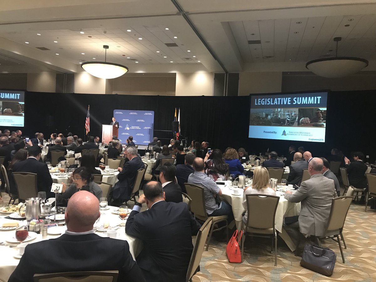 RivChamber's tweet photo. Welcome to Riverside @AGBecerra! Over 200 business and community leaders are eager to engage with you today! #LegSummit2018 #RivBiz https://t.co/noGRD3RclF