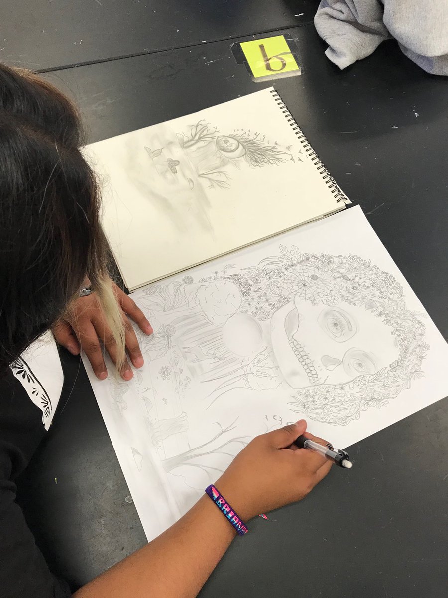 sequoiaart's tweet photo. Surrealistic drawing in 8th grade art. Sequoia Middle. https://t.co/wkgTpTScwa