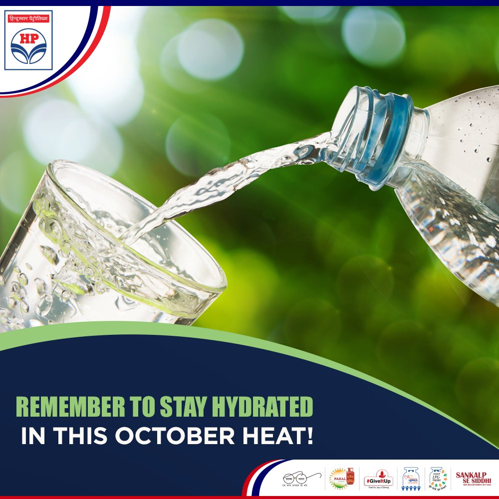 HPCL's tweet photo. Always carry a small bottle of water with you wherever you go. The sweltering weather is sure to make you dehydrated leading to illnesses. #HPTips https://t.co/R0ZTHFCRAb