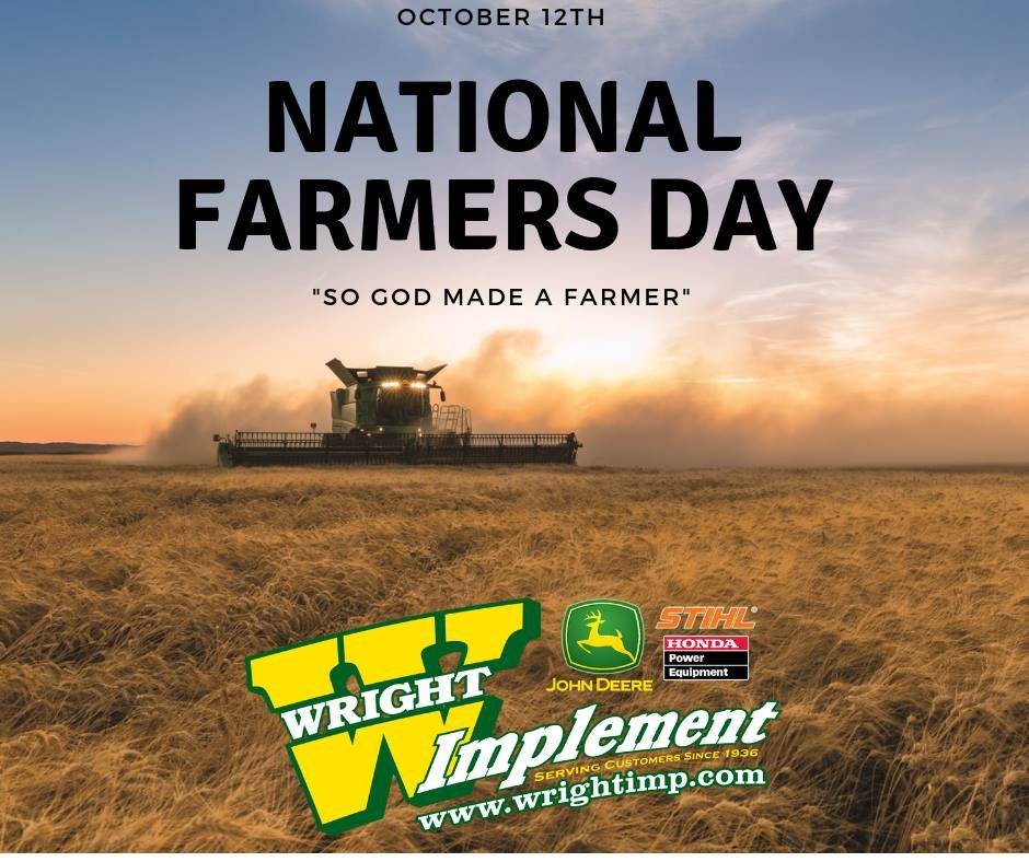 WrightImp's tweet photo. Today is National Farmer's Day! Like and share to show your appreciation for all of the hardworking farmers! #NationalFarmersDay #WrightImp #ThankAFarmer https://t.co/vCLhERiasA