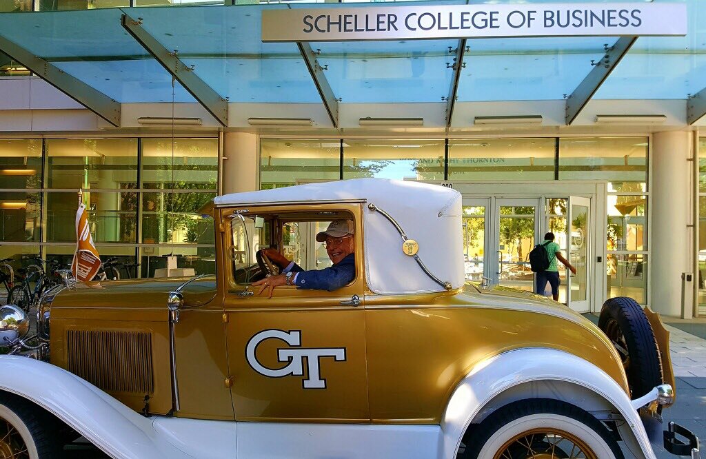 GATechScheller's tweet photo. Kicking off Homecoming weekend with Mr. Scheller, Dean Alavi, and the advisory board.
 
#gthomecoming #gtscheller #togetherweswarm #gojackets #schellerlife https://t.co/1ICz14vgqV