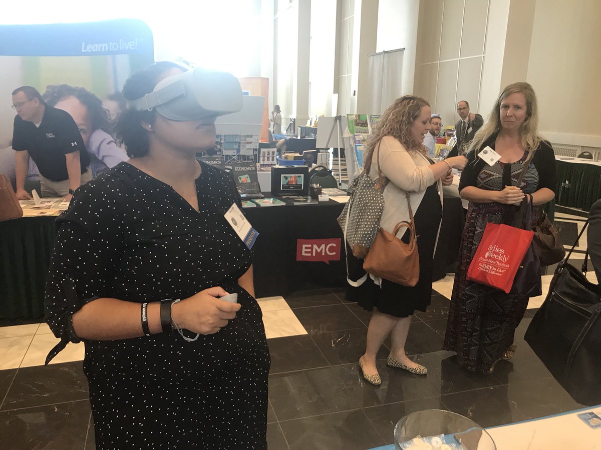 heymrsellis's tweet photo. So much fun at the @GPBEducation table experiencing the Georgia Forest virtual field trip on the Oculus Go! Cannot WAIT to use. And @twileyGPB and @mkuenlen hosted an excellent session on game-based learning. Can never say enough good things about GPB education ❤️ https://t.co/teqbCMU38x