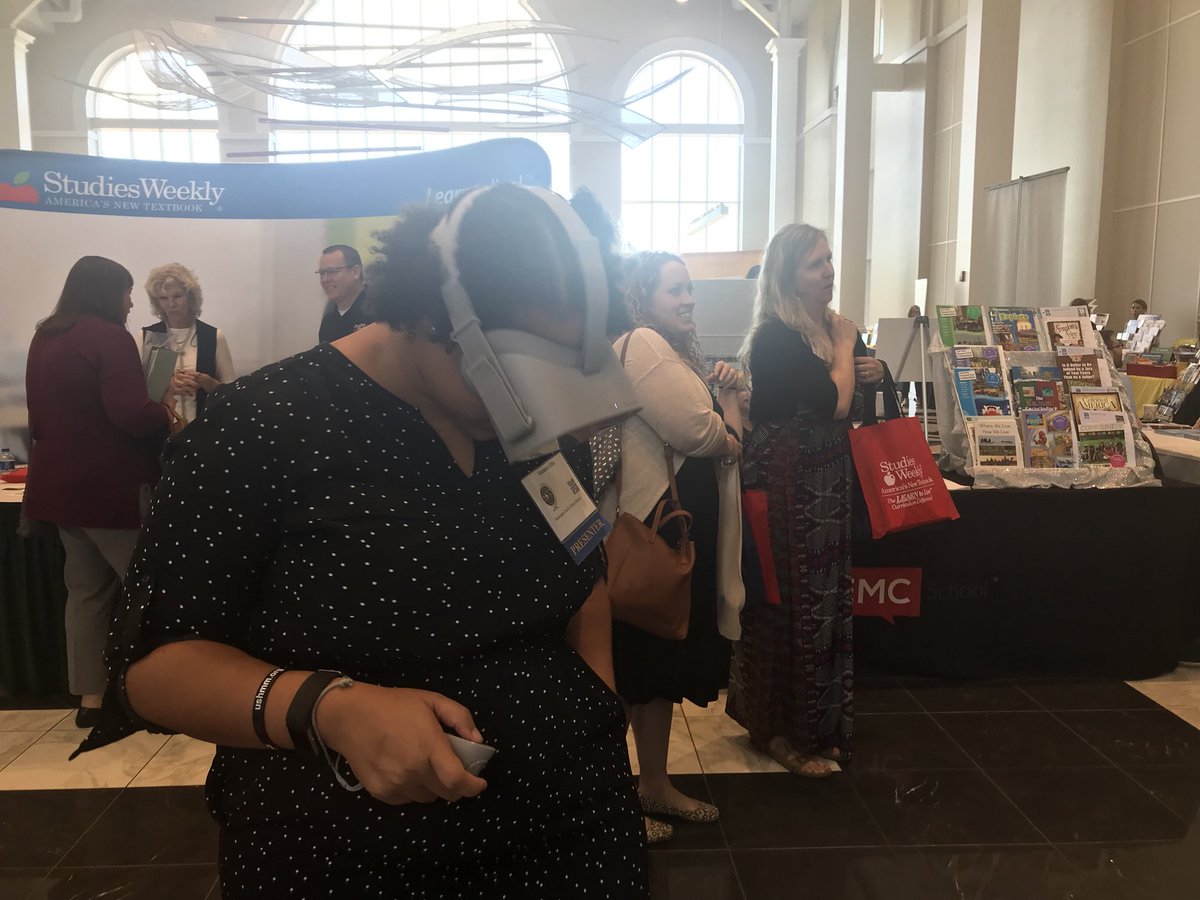 heymrsellis's tweet photo. So much fun at the @GPBEducation table experiencing the Georgia Forest virtual field trip on the Oculus Go! Cannot WAIT to use. And @twileyGPB and @mkuenlen hosted an excellent session on game-based learning. Can never say enough good things about GPB education ❤️ https://t.co/teqbCMU38x