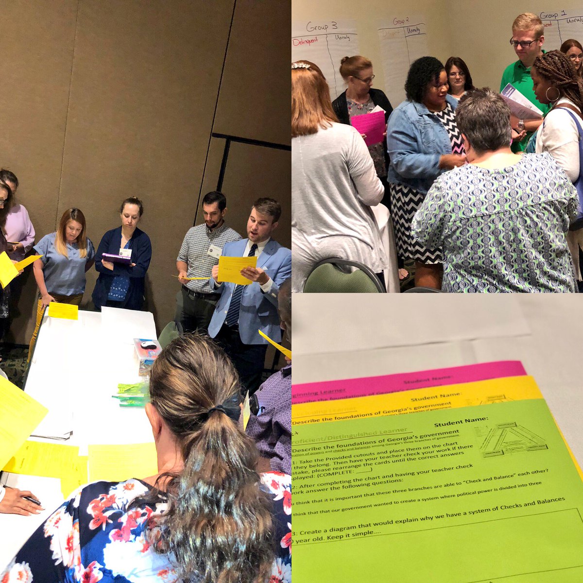 LeahWetzler's tweet photo. This session was Poderific💯Teachers at @GASocStudies experiencing content pods thanks to the firm of Kellam &amp; Barfield! @SocialSt_HCS in the house! #dynamicduo @melcutie3112 #GCSS18 #personalizedlearning #differentiation #georgiastudies https://t.co/uzJQGNmPU0