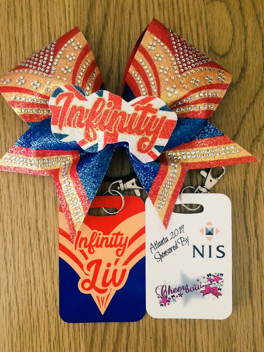 CheerTravel's tweet image. Check out our amazing sparkly new comp bows, very kindly sponsored by @NISLimited Chorley, the beautiful bag tags are sponsorsed and made by the amazing Allison @cheerbowcouk who also made the bows 🎀🎀
#cheerleading #bow #bling #infinity #Cheersport