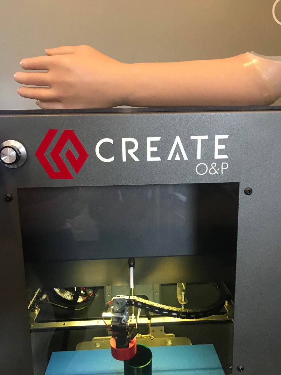 CreateOandP's tweet photo. This is a silicone glove over a 3D printed arm with a 3D printed flexible inner #3Dprinting #prosthetics https://t.co/wUG3h2nK4N