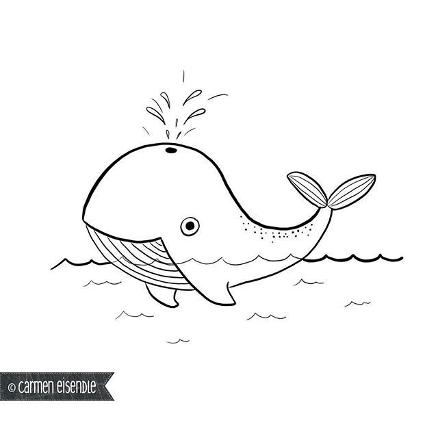 Wahl Zeichnen / Wal Kunstdruck Tierillustration Fisch Illustration