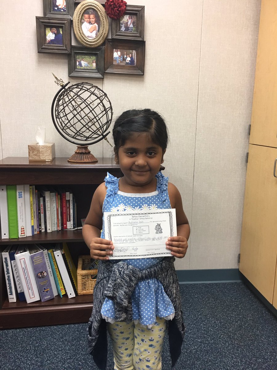 lauree_johnson's tweet photo. Positive office referrals in kinder today!  Smiling from cheek to cheek. Thanks to to Ms. Newitt, Ms. Dang, and Ms. Toval. @BirkesCFISD https://t.co/GtIQzGAoxz