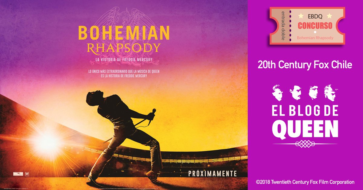 En nuestro Facebook regalaremos entradas para @BoRhapMovie cortesía de @CineFoxChile
Participa en este link:
http://bit.ly/2PwtTGE
@QueenWillRock @DrBrianMay
@OIQFC @OfficialRMT @MercuryMOTG