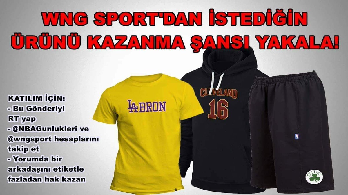 ÇEKİLİŞ VAR 🏀 
Bu tweeti RT'leyen ve @wngsport ve <a href="/NBAGunlukleri/">NBA Günlükleri</a> hesaplarını takip eden 1 şanslı kişiye istediği bir ürün wngsport.com 'dan hediye!
Arkadaşını bu post altında mentionla ekstra hak kazan! 
Bol Şans!!! 
🏆Kazananlar 21.10.2018 akşamı @wngsport 'da...