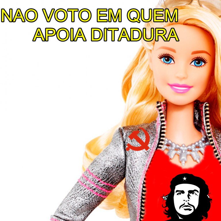 BarbieSocialist's tweet photo. @CorrupcaoMemes DITADURA NAO DITADURA NUNCA MAIS
#ELENAO
#BOZONAO
#BONORONAO https://t.co/AVQcwjxrAM