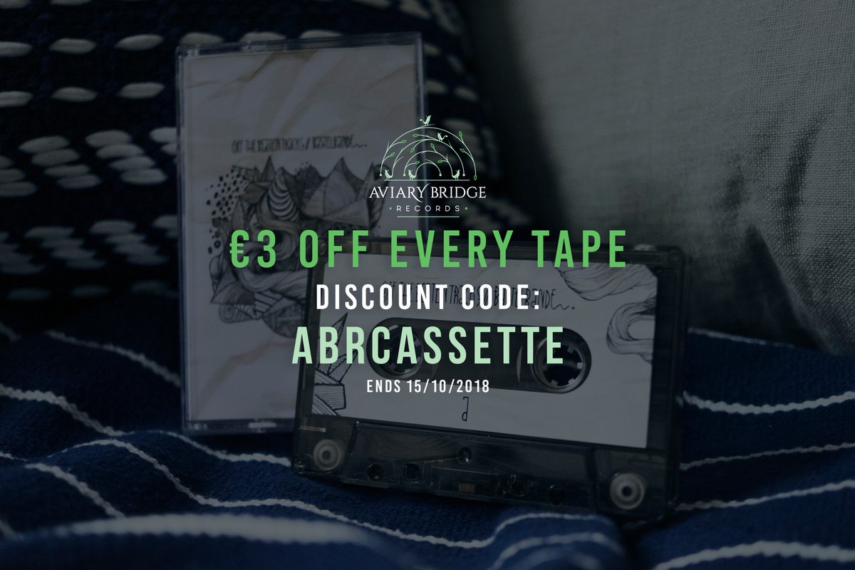AviaryBridgeRec's tweet photo. All tapes €5 until Monday Oct. 15! 

Discount code: ABRCASSETTE

https://t.co/6FPbBWmqeI https://t.co/5XHRpDYq8W