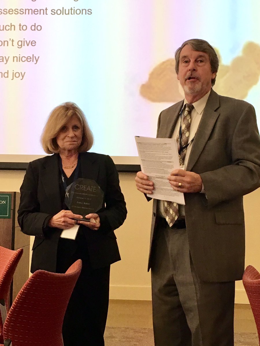 CREATEConsort's tweet photo. Eva Baker delivering the Millman Award speech and receiving the award! #createwm @CREATEConsort @doug4CREATE https://t.co/pBjcSAY5ao