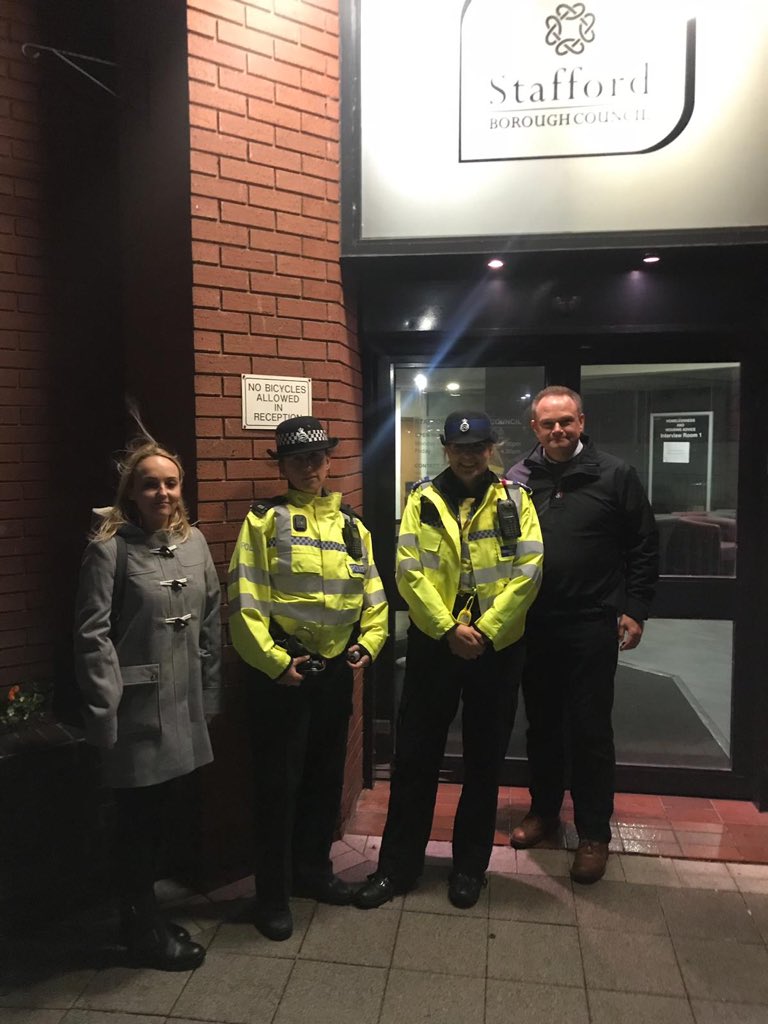 Stafford Neighbourhood Team have joined with partners from <a href="/Staffordbc/">Stafford BC</a> and Councillor <a href="/JeremyPert/">Jeremy Pert</a> for our new initiative to reduce rough sleeping. This night time Partnership Town Walk identifies those in need and ensures that all options to support them are explored.