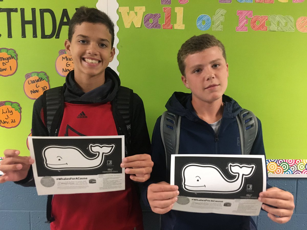 fsmsjrbeta's tweet photo. Stop by and get your #WhalesForACause page from one of the sponsors. Turn them in to Mrs. Schloser. Fun service project! #shareFSMS https://t.co/KBQKSYClgf