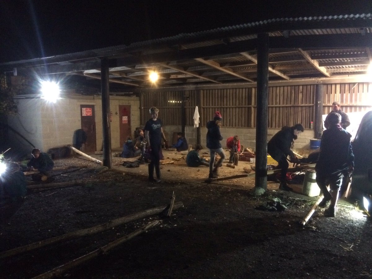 Great (but wet) evening with Eagle Troop, 1st Burghfield and Sulhamstead Scout Group. Working towards their Forester badges, learning to fell trees and make pioneer poles and Swedish candles #community #Forestry <a href="/BerkshireScouts/">Berkshire Scouts</a>.