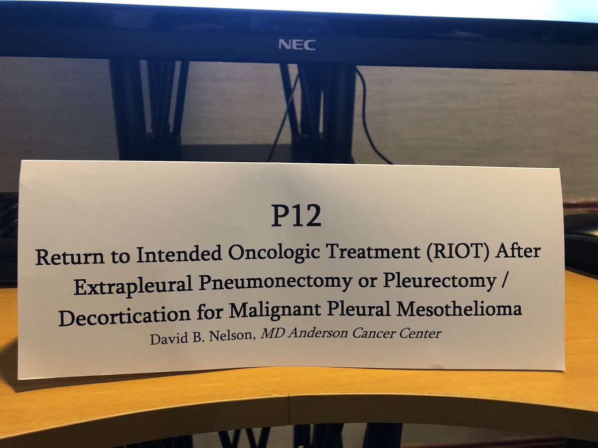 maraantonoff's tweet photo. Dr David Nelson and his poster from @MDAndersonNews investigating return to intended oncologic therapy in mesothelioma, one of the top posters selected for viewing at @AATSHQ #ITSOS18 https://t.co/KH7yRpEJ9b