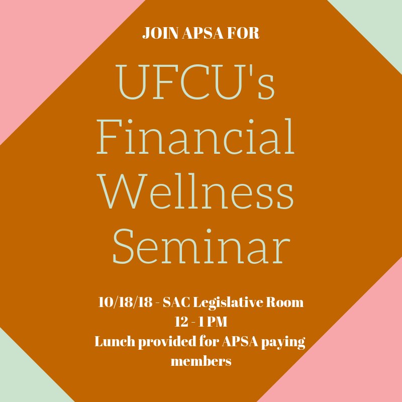 UTAPSA's tweet image. @UTAPSA members don't forget to RSVP to our next general meeting sponsored by @UFCU. Learn from the experts, and take advantage of your financial wellness! #financialeducation. #StayInTheKnow #utaustin #highered 
docs.google.com/spreadsheets/d…