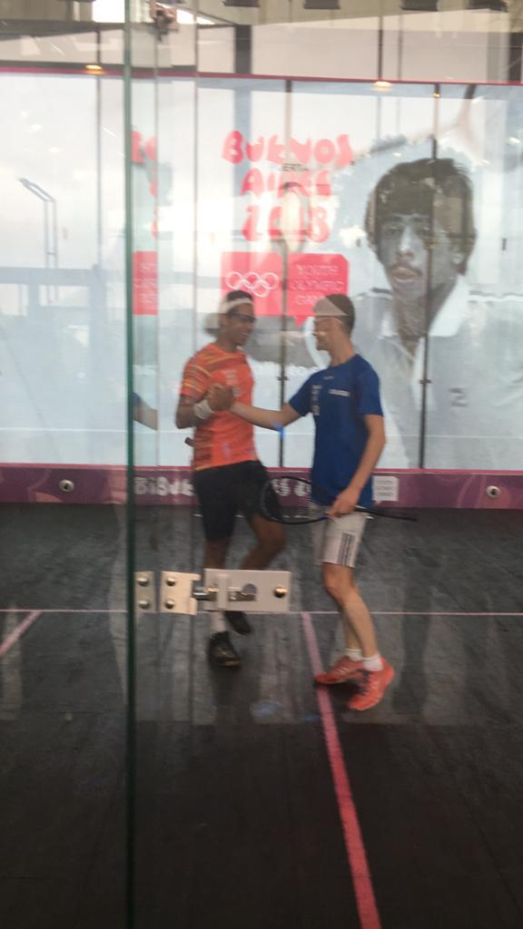 Squash_Ireland's tweet photo. The end of a great week of squash at the @youtholympics Conor Moran played the Junior World Champion, Mostafa Asal today. The 38 ambassadors are also pictured after showing our great game and what it can offer to the @Olympics #squash #proud #BuenosAires2018 @WorldSquash https://t.co/A4usnHtePD