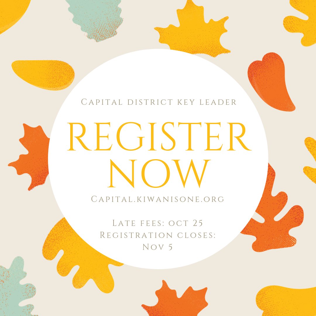 CapKeyLeader's tweet image. We’re less than 1 month away! Register for Key Leader today! 

Late fees start October 25
Registration closes November 5