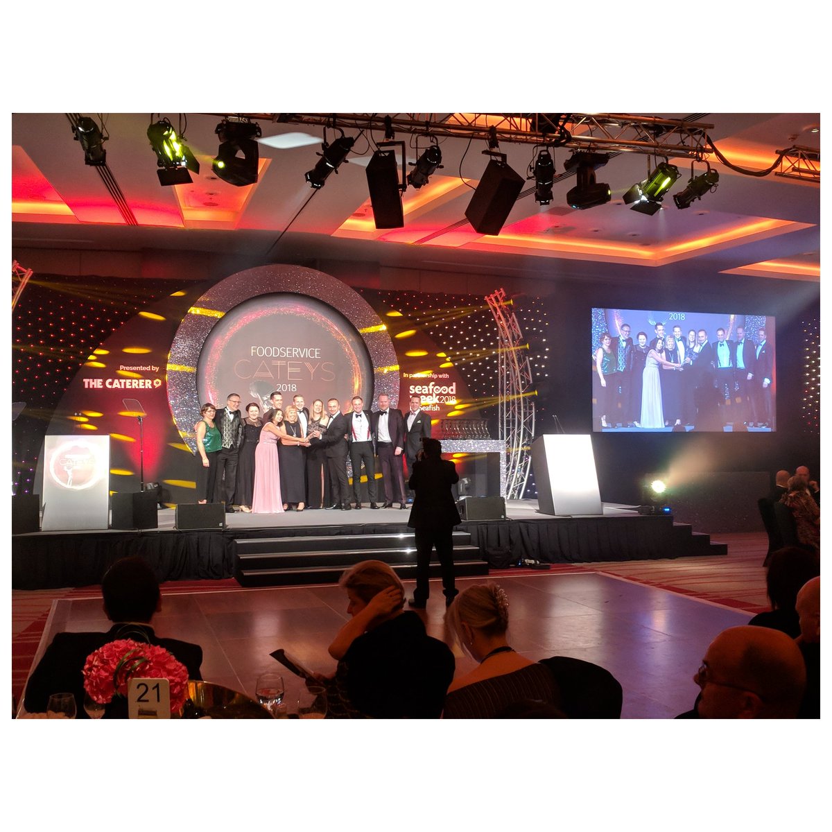 #Winning! One down, four to go! Well done to our HR team for winning the HR Award at <a href="/Caterertweets/">The Caterer</a> #FSCateys 🏅🙌