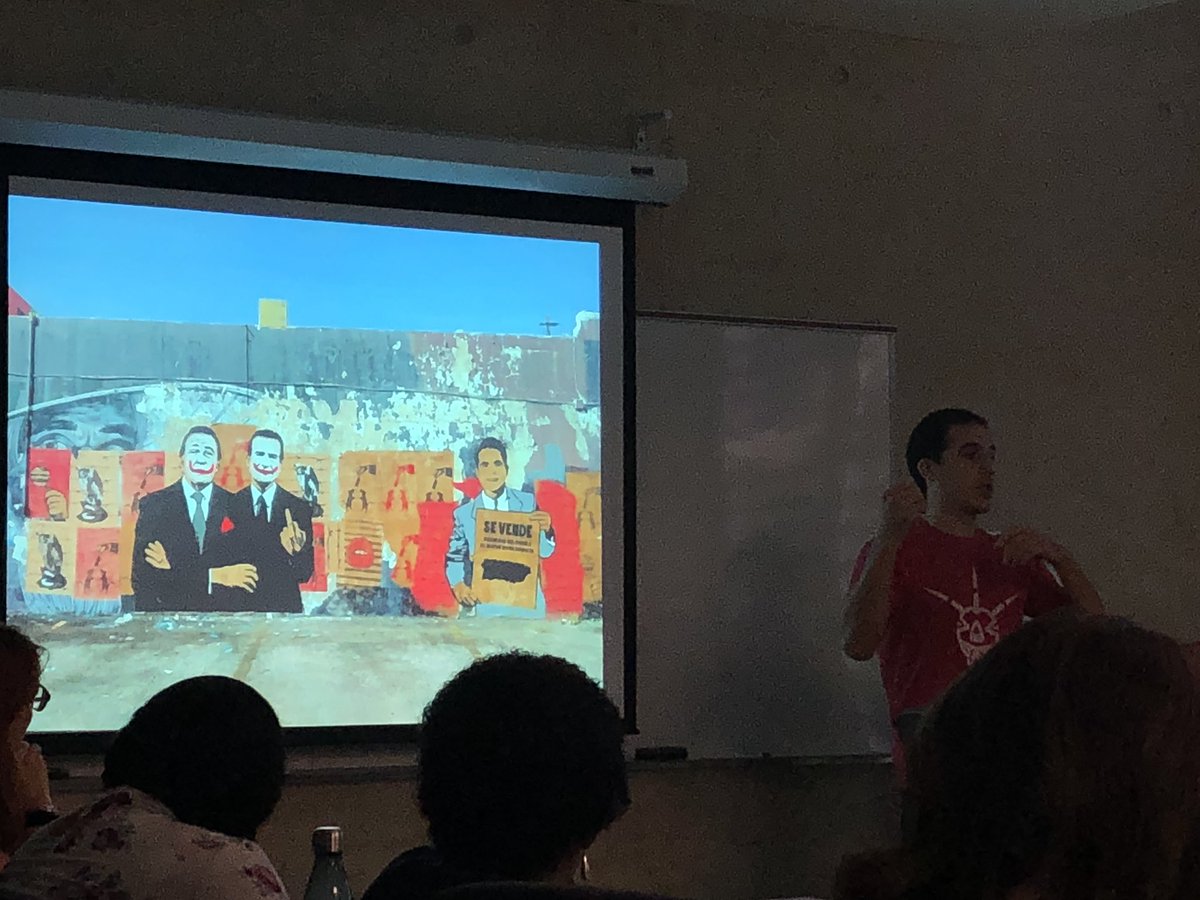 justschools's tweet photo. Powerful conversations between UPR organizers (past & present) & street artists & #EASJ2018 participants. From student strikes to queer liberation to reproductive justice. “It must be an intersectional fight, or it’s no fight at all.” #BEMBAPR #ElevateTheGenius https://t.co/gcYoLmBQwG