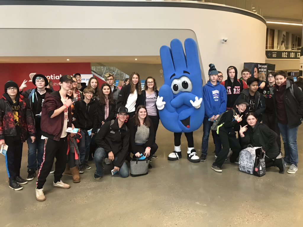 Grade 9 students at WE day! <a href="/JCCharykSchool/">J.C.Charyk School</a> <a href="/plrd25/">Prairie Land School Division</a> #WEday #metowe
