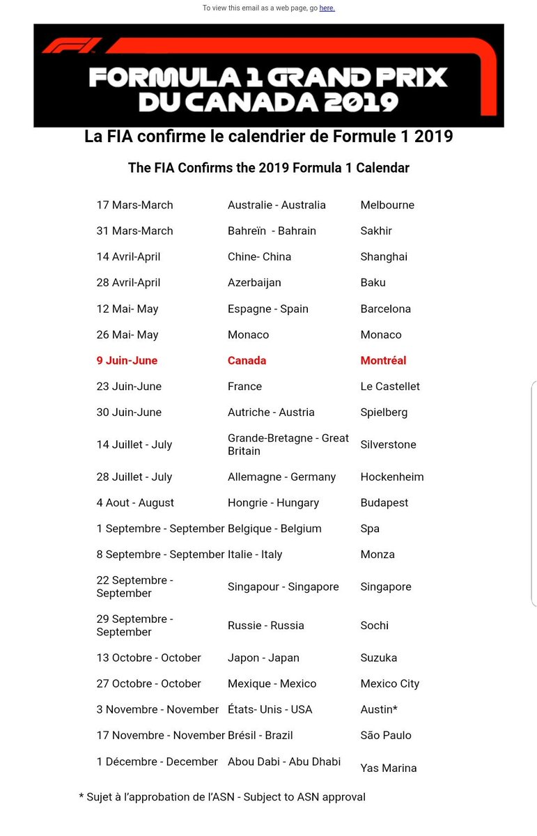 SPORTALITY's tweet photo. #F1 2019 Schedule is confirmed https://t.co/DraouGO5zc