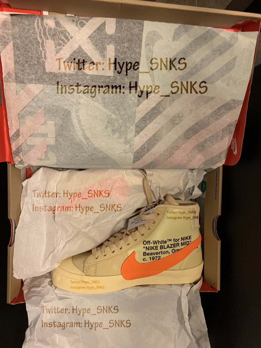 Hype_SNKS's tweet photo. Size 6 Off-White Nike Blazer Mid "All Hallows Eve" for sale Deadstock $800 shipped OBO DMs open for more info. #OffWhite #HallowsEve #KOTD #Hypebeast #Nike  #NiceKicks #Supreme #highsnobiety #ComplexKicks #Hype #Deadstock #Chicago #NCAT #UNCG #WSSU #HypeSNKS #ATL #Halloween #SNS https://t.co/NnnzamrwBR