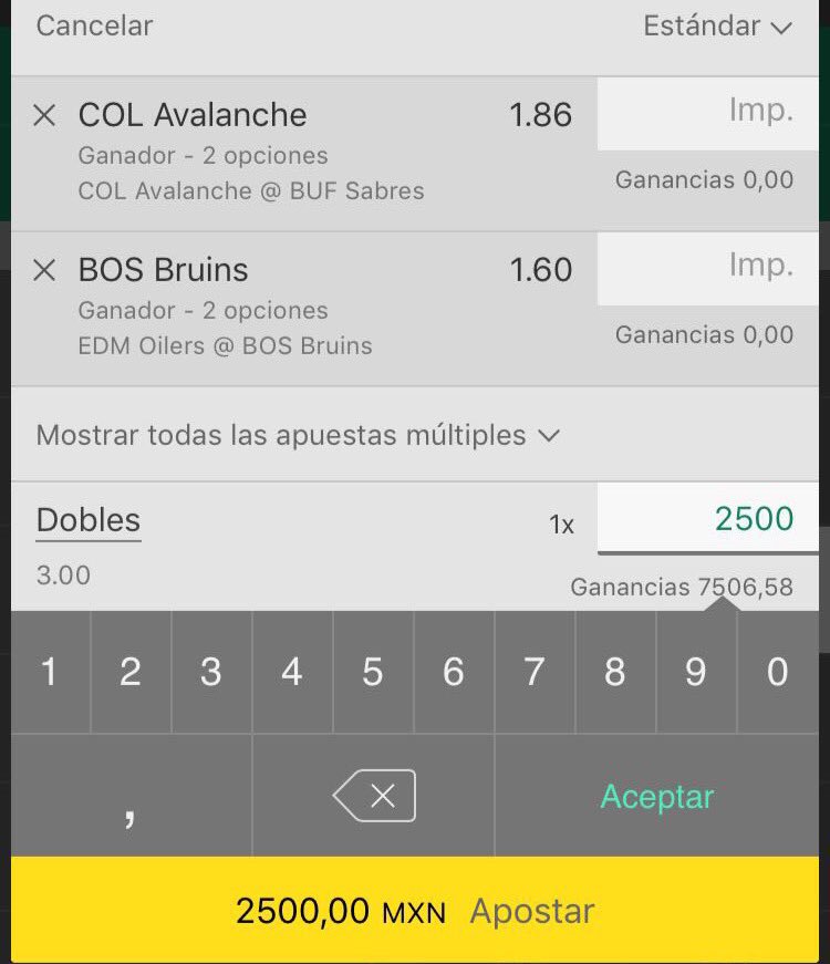 RobinPicks's tweet image. El parlay de 5U para NHL🏒 que se cobró ayer en el premium... Muy sencillo💰