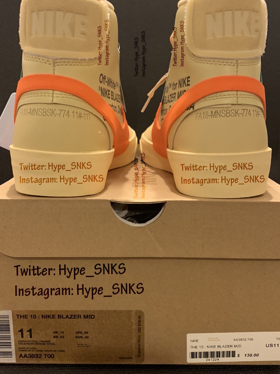 Hype_SNKS's tweet photo. Size 11 Off-White Nike Blazer Mid "All Hallows Eve" for sale Deadstock $3k shipped OBO DMs open for more info. #OffWhite #HallowsEve #KOTD #Hypebeast #Nike  #NiceKicks #Supreme #highsnobiety #ComplexKicks #Hype #Deadstock #Chicago #NCAT #UNCG #WSSU #GHOE #HypeSNKS #ATL #Halloween https://t.co/9RtEs2pwZ1