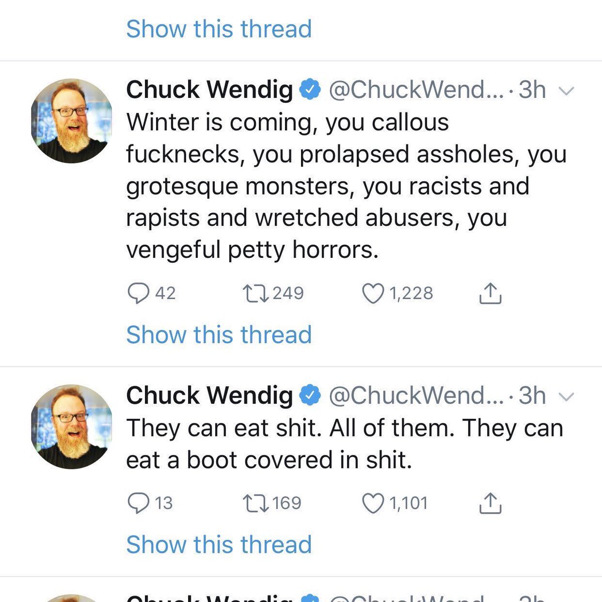 COKELOGIC🚽 on Twitter "Chuck Wendig should not have been fired. I’m