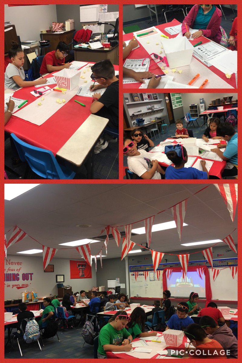Agomez912's tweet photo. At the movies, students were in charge of running their own movie theater and figuring out how much food and tickets were sold! Students worked on division word problems and also rounded numbers to the underlined place value. What a way to end our Unit!#SJDIH #setthestagetoengage https://t.co/amyy8OTY9u