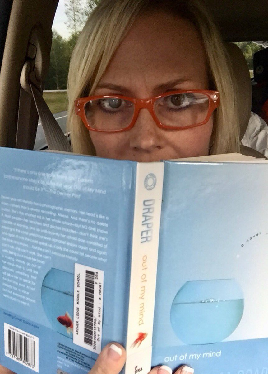 Doing some reading on the way to the mountains.  #myfirstmiddleschoolbook #mediacoordinator #ALMS #BOBbook