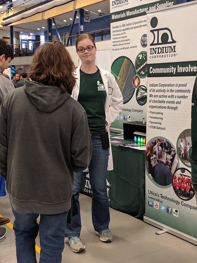 IndiumCorp's tweet photo. Another successful Manufacturing Day! Thanks @SUNYPolyInst for hosting such a terrific event! #FOETA #STEM https://t.co/XyqjQI8Vmn