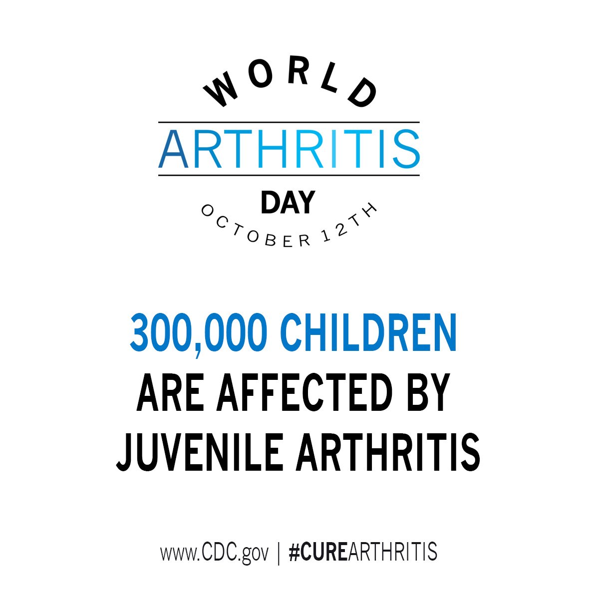 #CureArthritisWAD: Arthritis isn't just a disease of old-age. In fact, over 300,000 kids in the U.S. alone have been diagnosed with #JuvenileArthritis.