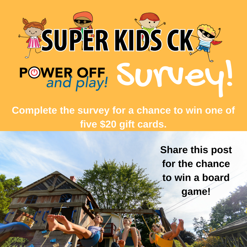 #ckont #parents complete the following survey about the #PowerOffandPlay! campaign by October 21: form.simplesurvey.com/f/l/POPCampaign 
>> Get entered in a #prize draw for one of five $20 gift cards for participating. 
>> Retweet this post for the chance to win a board game