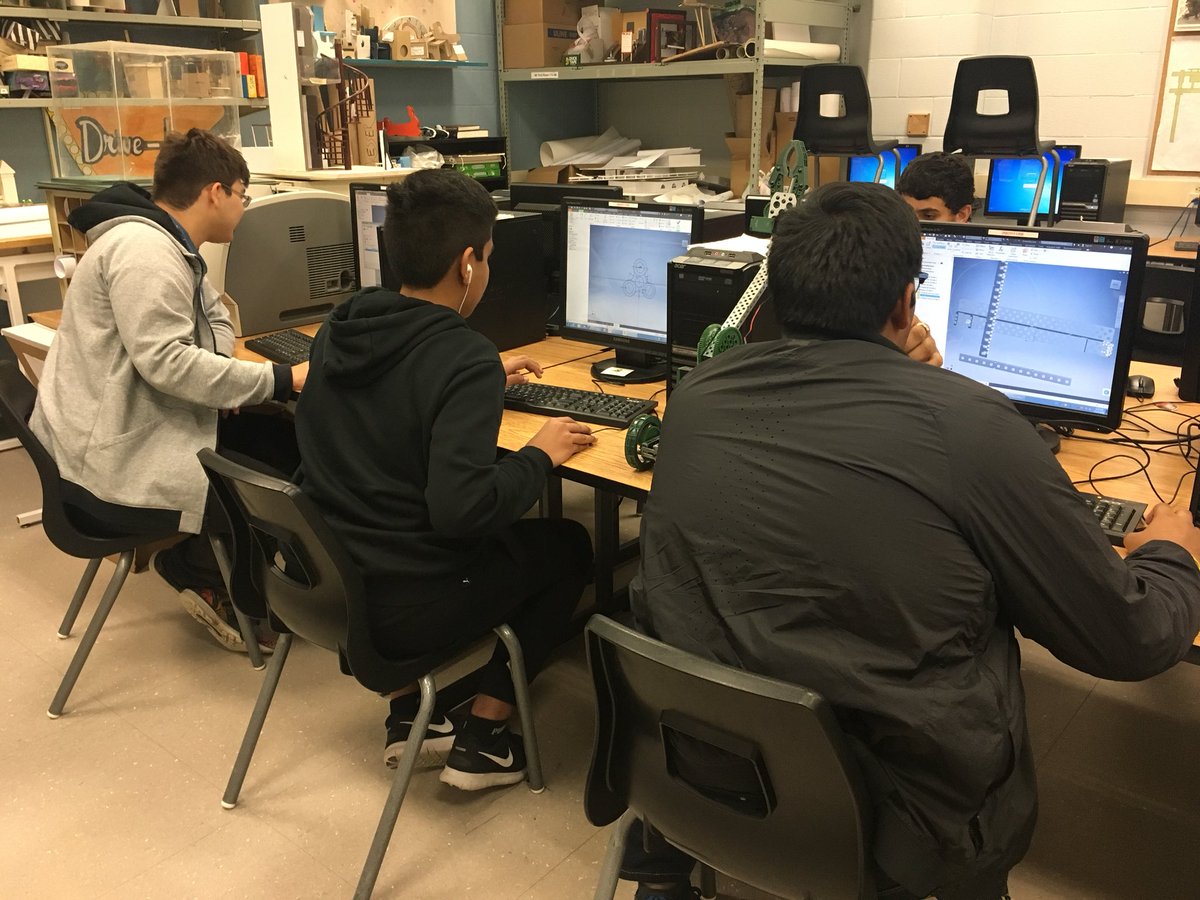 frc6378's tweet photo. Our CAD team is working hard on learning and honing skills that will help us this season! 🖥🚀 #DESTINATIONDEEPSPACE https://t.co/btJXMsLiRI