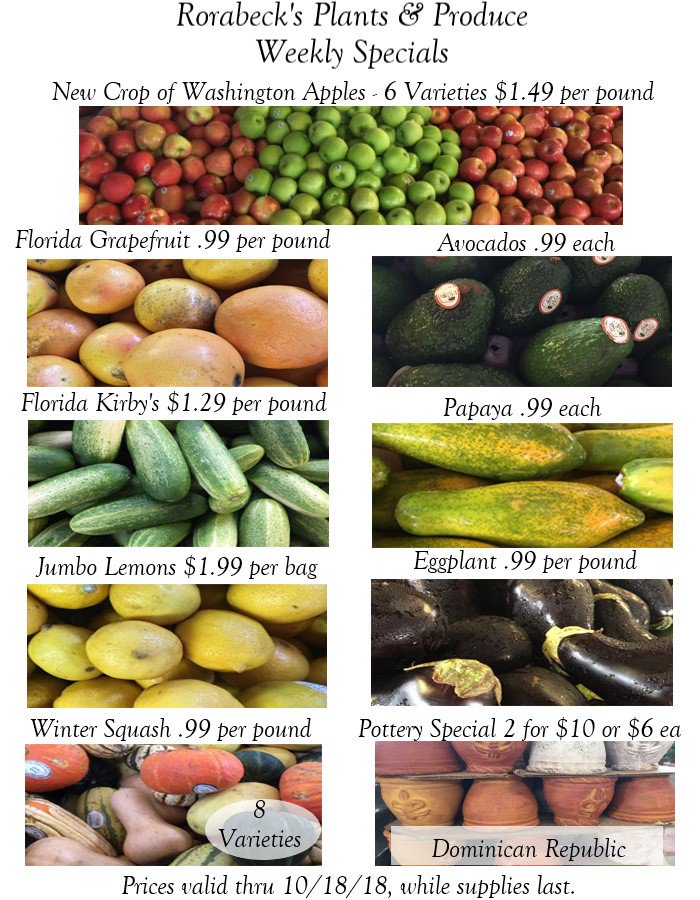 RorabeckProduce's tweet photo. Weekly Specials #Rorabecksplantsandproduce https://t.co/2wRe6FKrFD