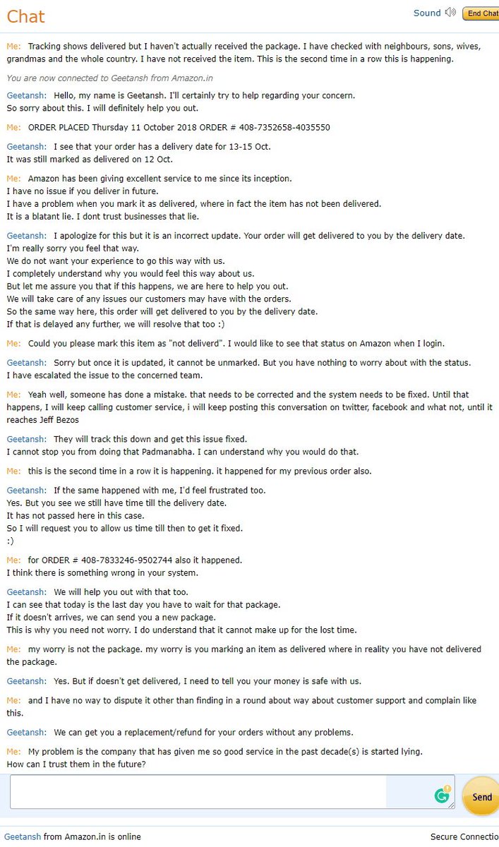 Amazon Help I M Sorry To Hear That Your Order Status Is Updated As Delivered But You Ve Not Received It Yet We D Like To Check This For You Kindly Share Your Amazon Help I M Sorry To Hear That Your Order Status Is Updated As Delivered But You Ve Not Received It Yet We D Like To Check This For You Kindly Share Your