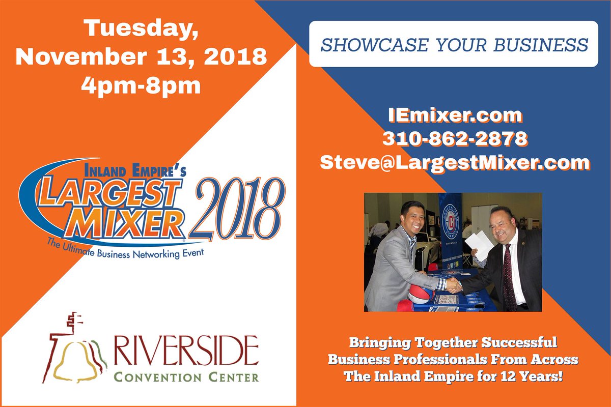 largestmixer's tweet photo. Brush up on your networking skills at #InlandEmpireโs #LargestMixer 11/13 #Riverside Conv. Ctr. https://t.co/XSkodxMNXC https://t.co/CisWRujlNa