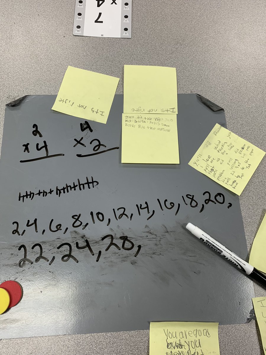 MrsBerry15's tweet photo. @CFISDAndre #AndreInAction #CFISDSpirit Day 1: Multiplication gallery walk. Students left positive critiques as they viewed how each group solved their problem. https://t.co/KW30FlC3bM